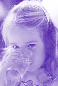 Little Girl Drinking Water