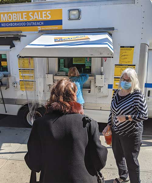 Helene Weinstein brings the Senior Half-Fare MetroCard Bus to the Community Office