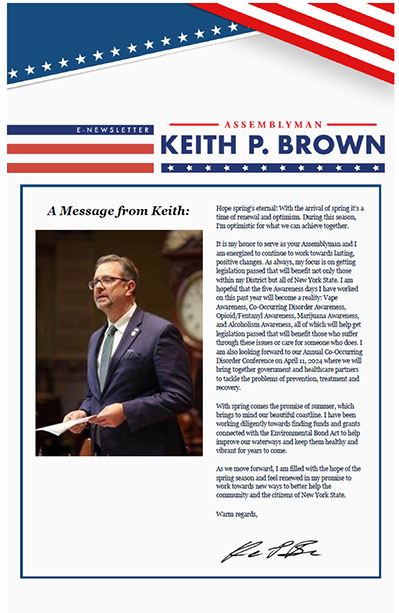 Assemblyman Keith Brown’s January through March 2024 Newsletter