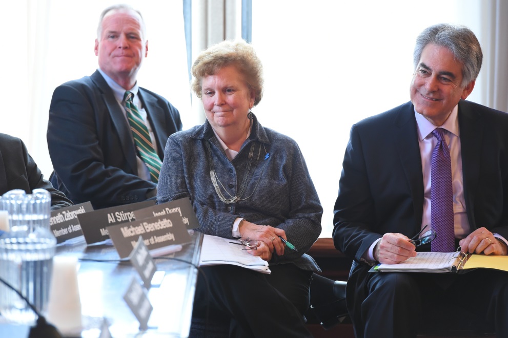 Assemblyman Michael Fitzpatrick (R,C,I-Smithtown) (left) with Assembly colleagues at the General Government Joint Budget Conference Committee Meeting.