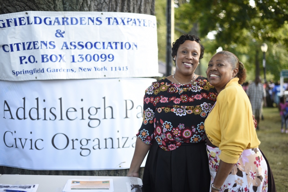 Assemblywoman Hyndman with Addisleigh Park Civic President Andrea Scarborough