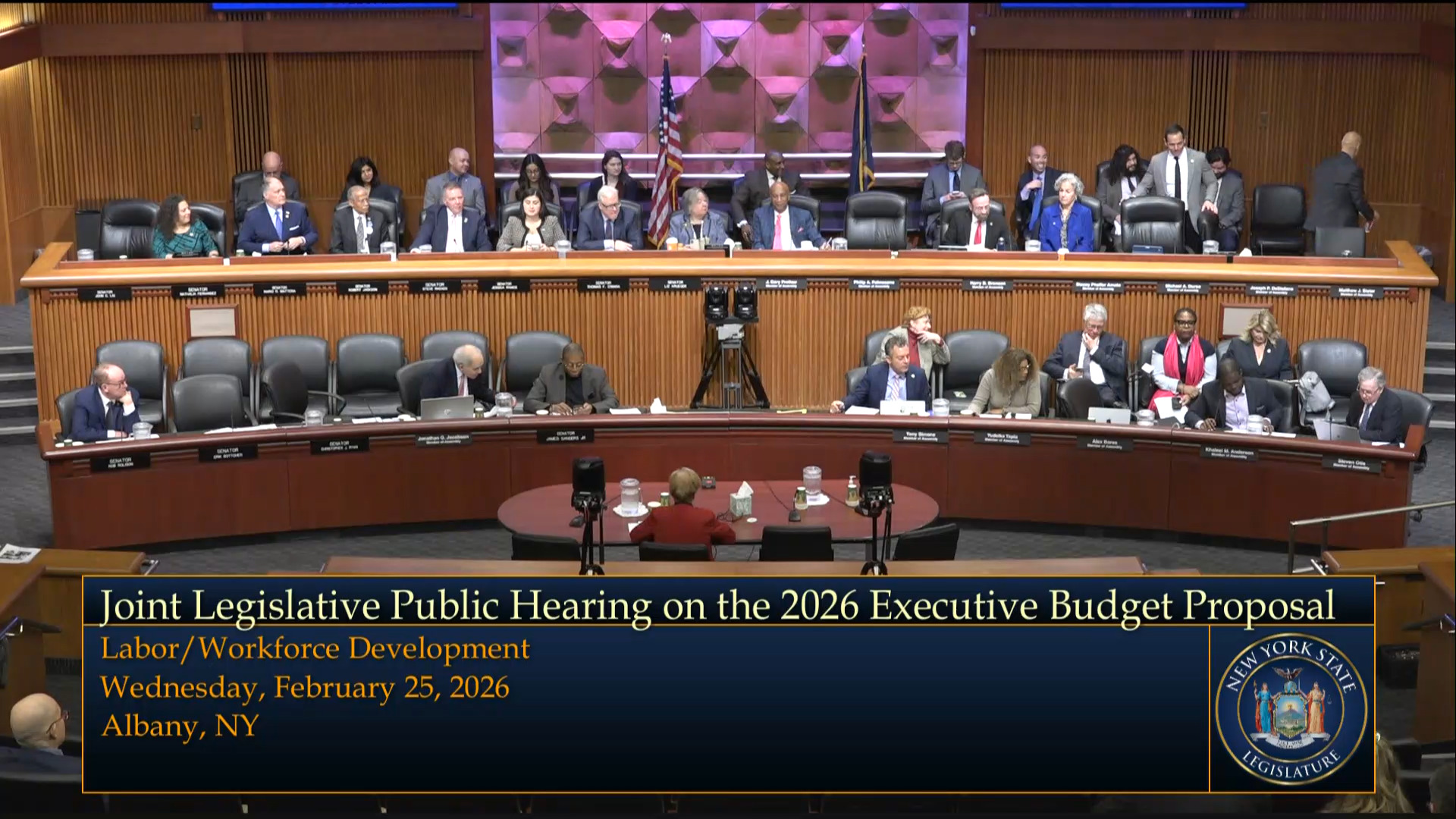 NYS Labor Commissioner Testifies During Joint Budget Hearing on Labor and Workforce Development