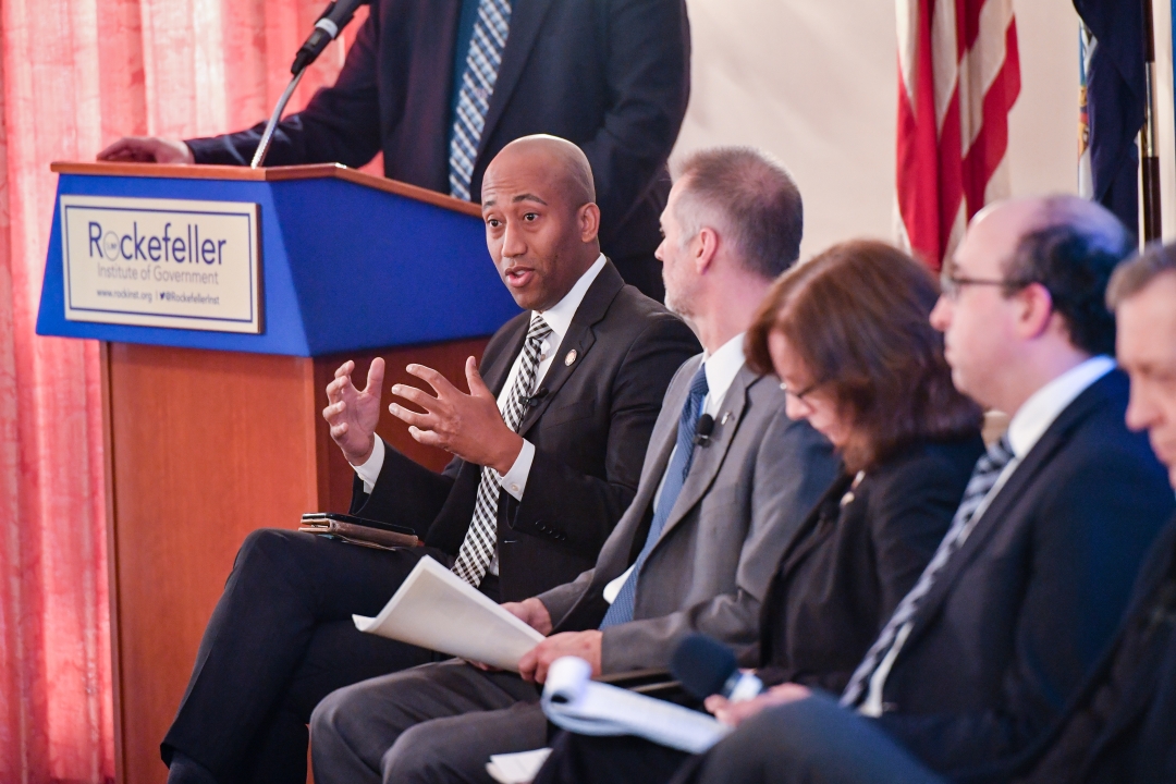 Assembly member Vanel Speaking at Rockefeller Institute of Government