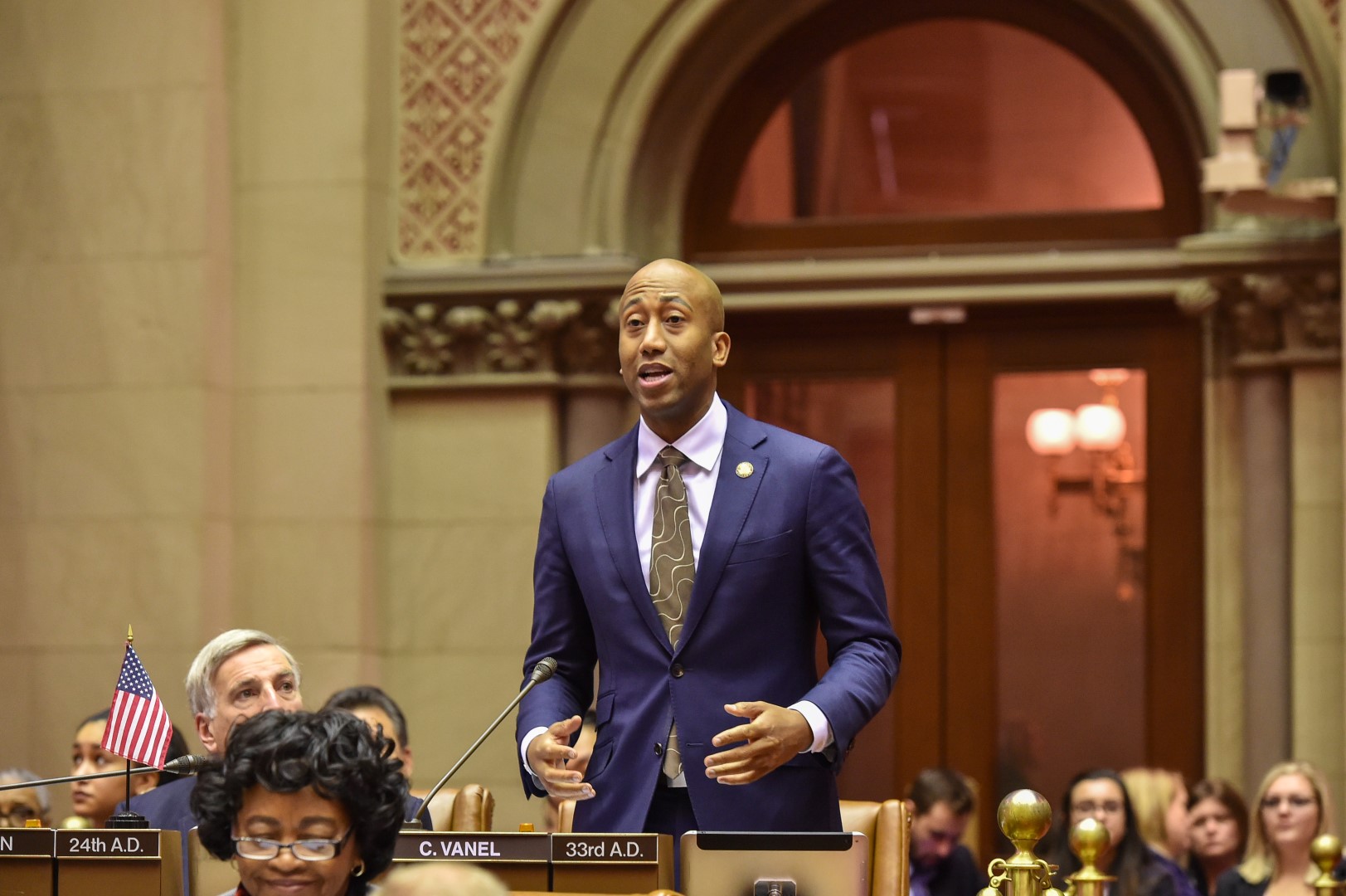 Assembly member Vanel speaking on the Haitian Earthquake resolution