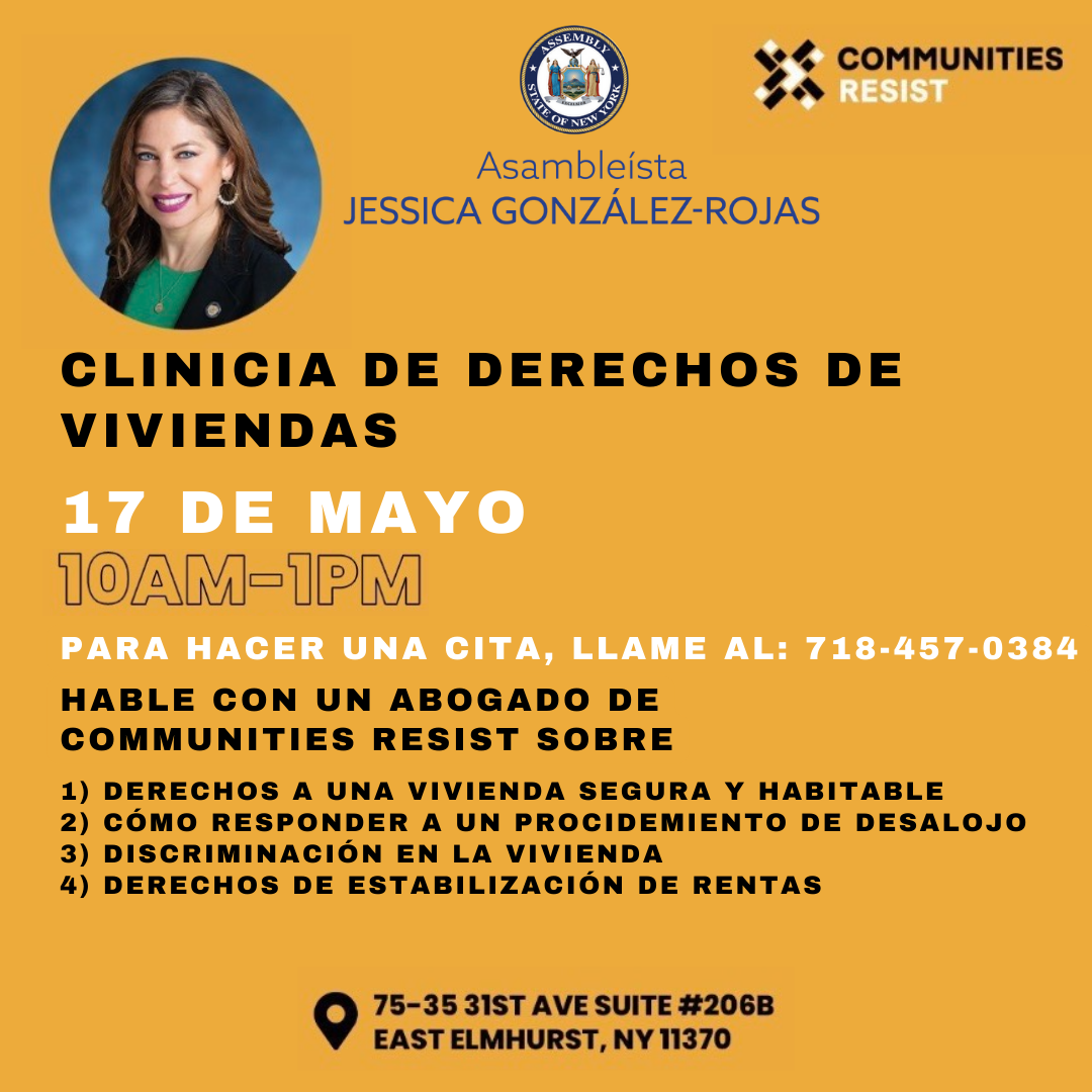 Housing Clinic – May 17  – Spanish version