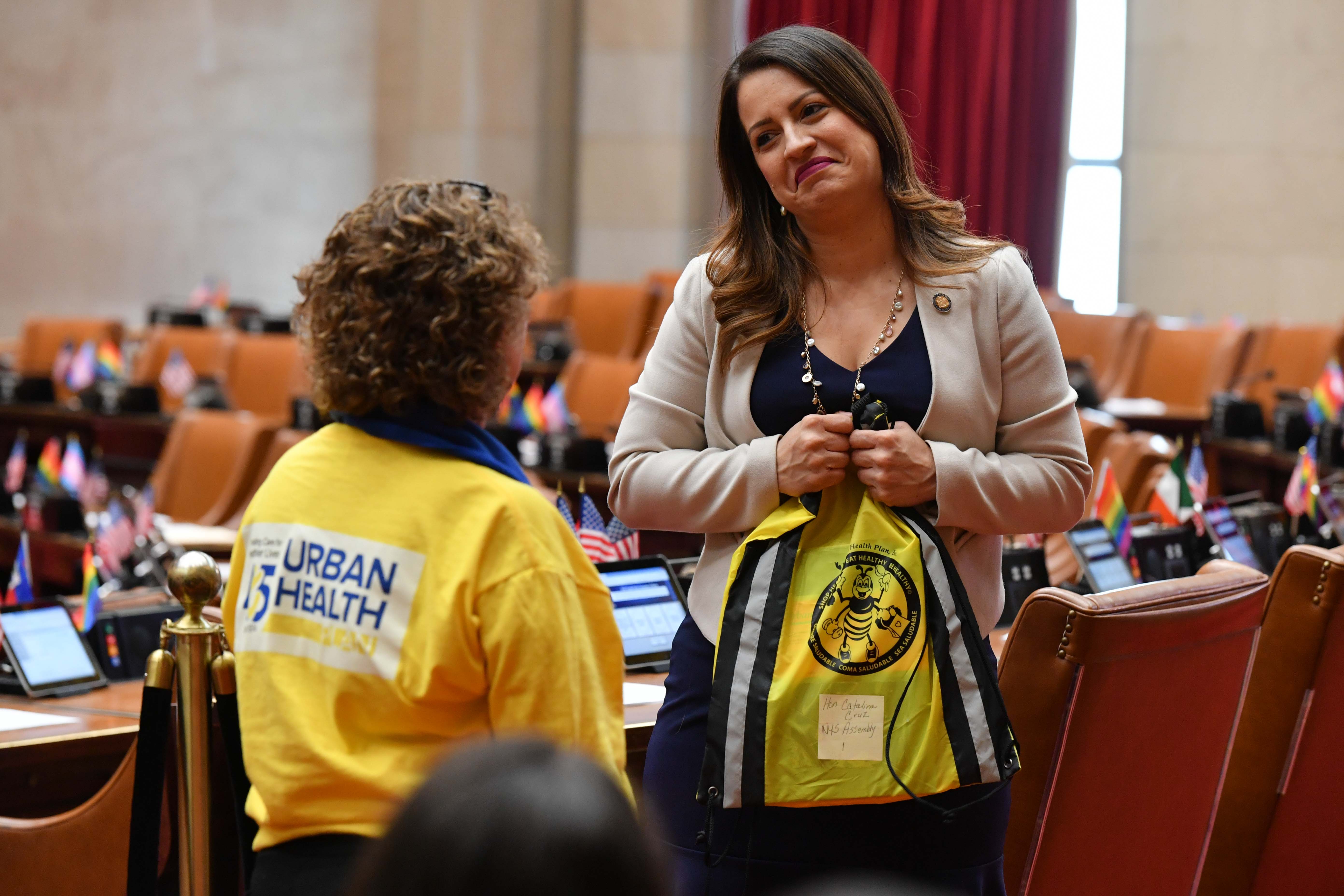 Assemblywoman Cruz on the floor with Urban Health.