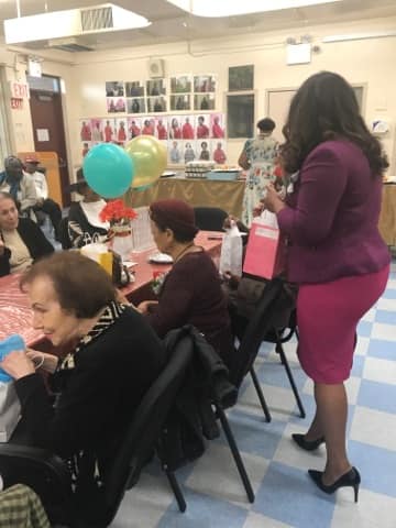 Celebrating mothers at the Glenwood Senior Center.