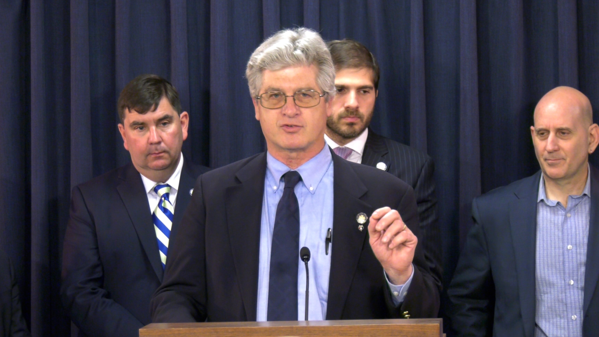 Assemblymember Eachus Makes a Statement During a Press Conference on Students with Disabilities