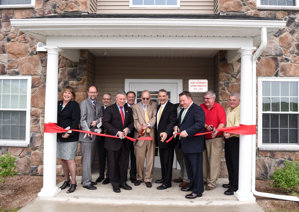 Assemblymember McDonald at the ribbon cutting ceremony for Lion Heart Residences in Cohoes.