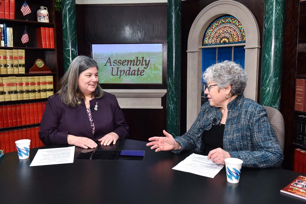 Assemblywoman Woerner discusses maple farming in New York State with Mary Jean Packer, Marketing Manager at Mapleland Farms in Salem, NY.