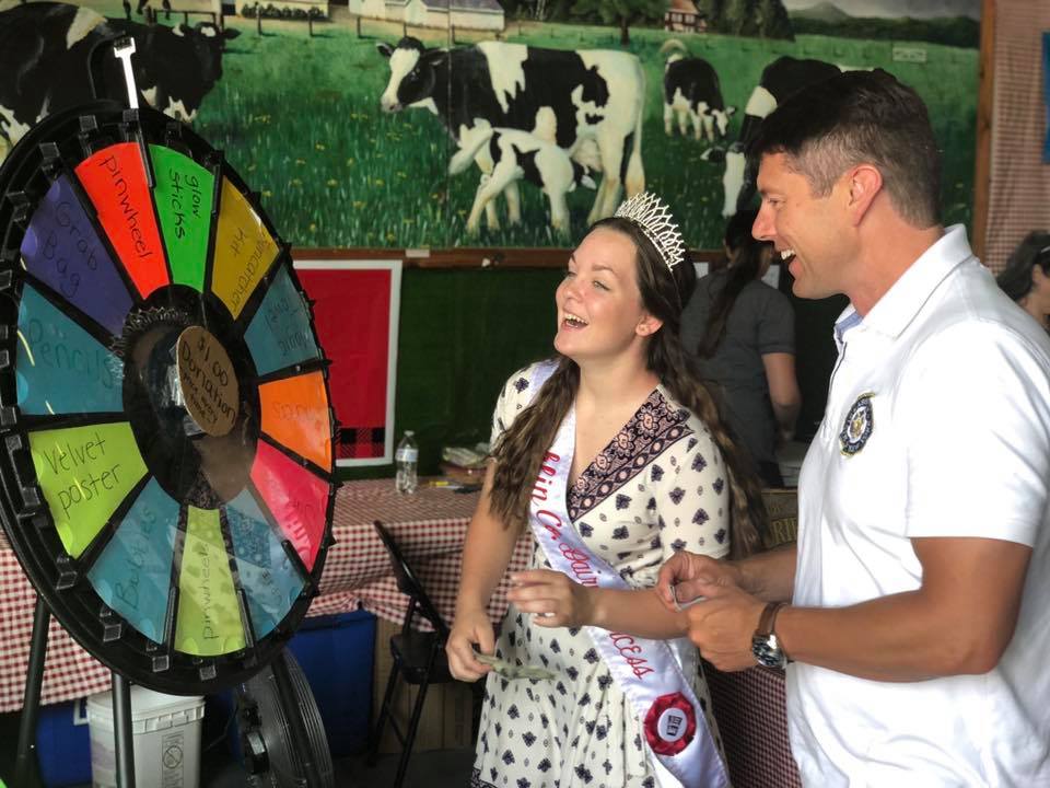 Assemblyman Billy Jones toured the Franklin County Fair in August 2019. Here he is with Franklin County Dairy Princess Adyson Miller at the exhibit put on by the Franklin County Dairy Promotion Progra
