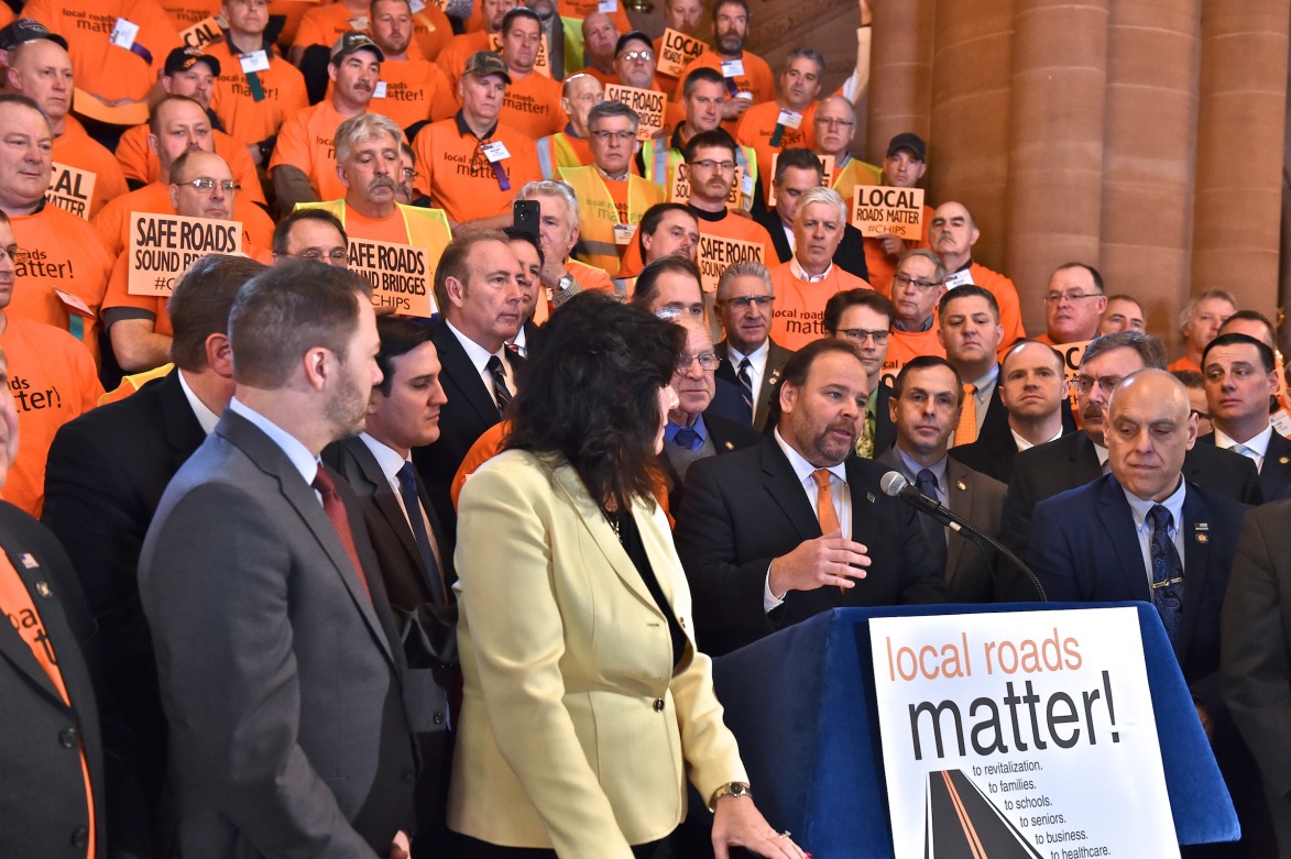 Assemblyman Robert Smullen attends CHIPS rally in Albany.