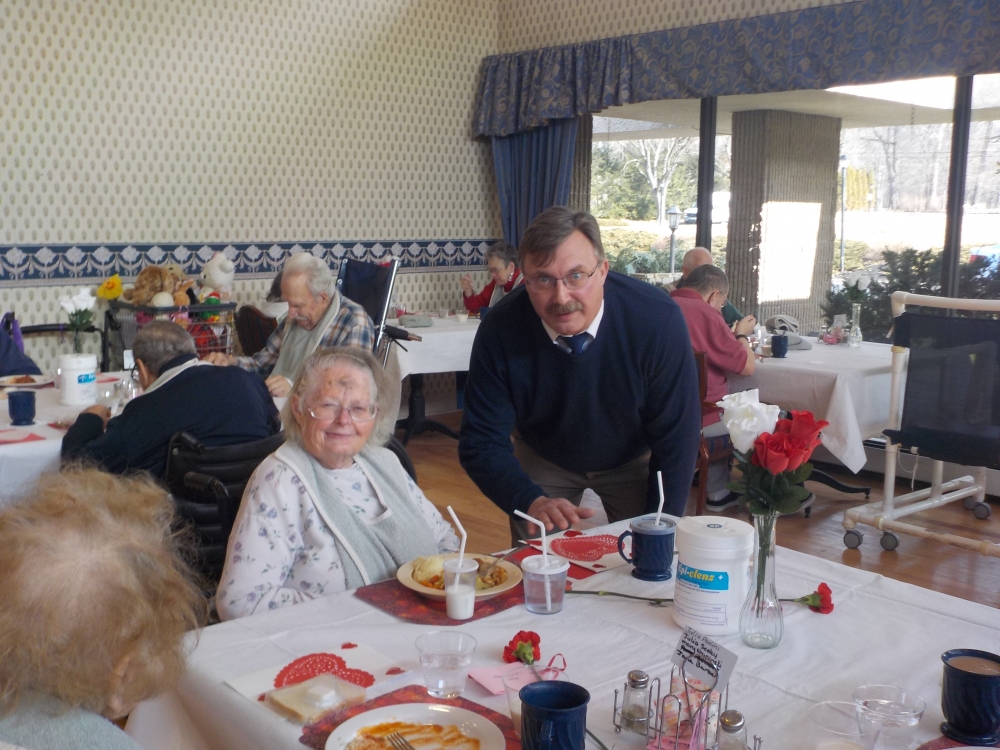 (Right) Assemblyman Miller delivers Valentines to seniors at Montgomery Nursing and Rehabilitation Center.
