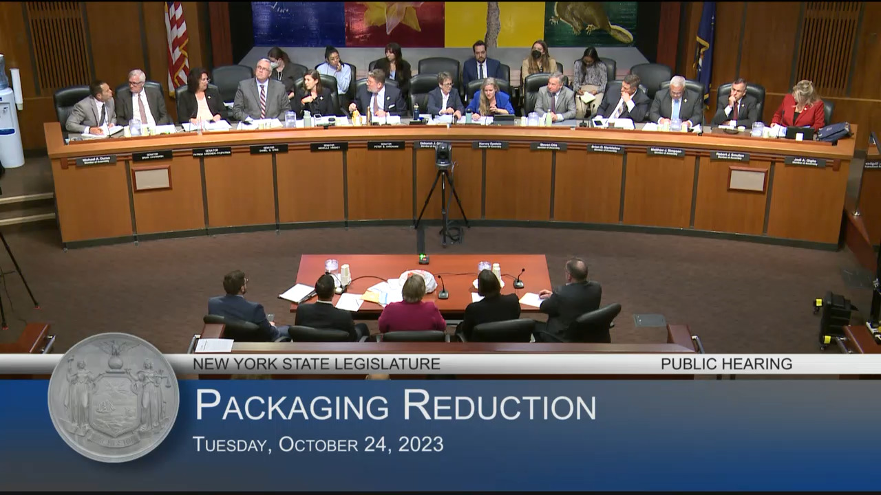 Advocates Testify at a Joint Legislative Hearing Examining Packaging Reduction in New York