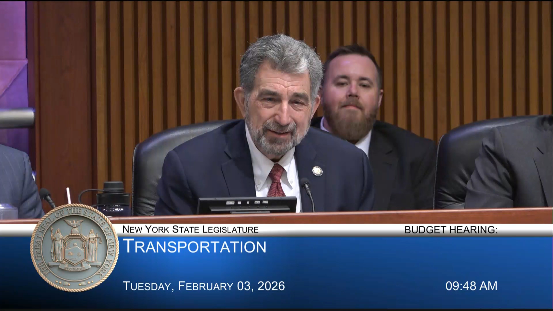 MTA Chairman Testifies During a Joint Budget Hearing on Transportation