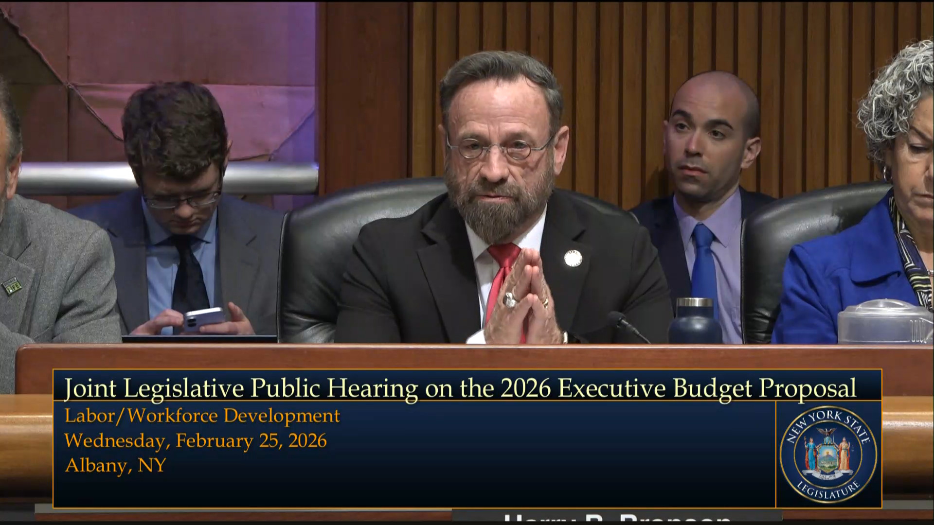 Bronson Questions PEF VP During Joint Budget Hearing on Labor and Workforce Development