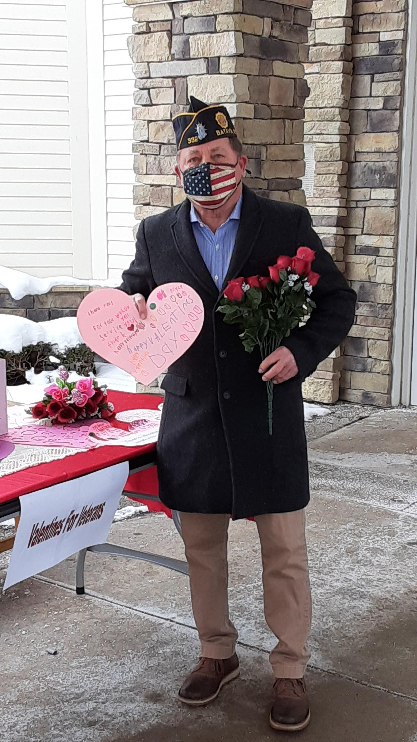 Hawley drops off valentines at the New York State Veterans’ Home in Batavia on Feb. 11, 2021