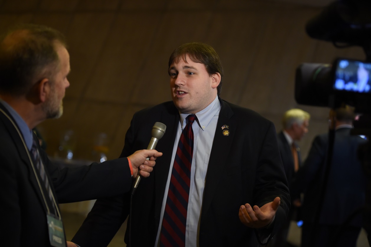 Pictured: Assemblyman Doug Smith (5th District) calling for the repeal of the new Bail Reform law