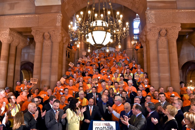 Assemblyman Chris Tague (R,C,I,Ref-Schoharie)at a CHIPS rally at the NYS Capitol on Wednesday, March 4.