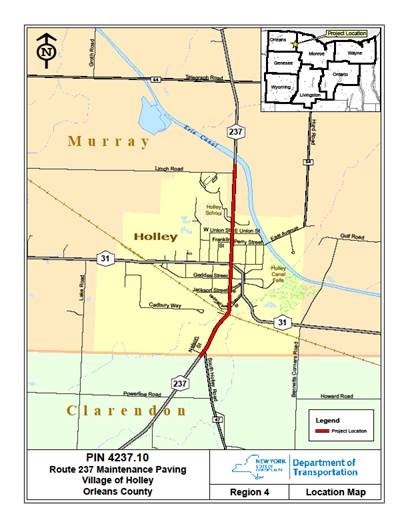 Pictured Above: Project Map of Maintenance Resurfacing Project