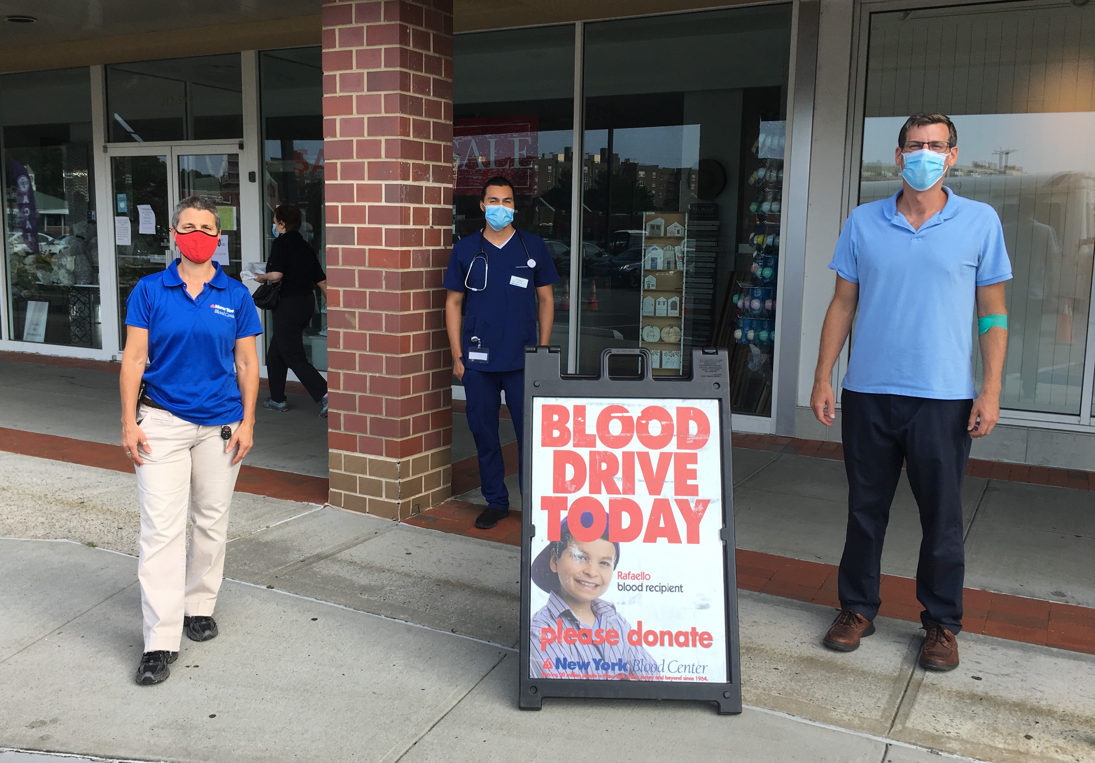 Assemblyman Braunstein is pictured at his office's 8th Annual Summer Blood Drive with Michele McCaffrey, New York Blood Center Account Manager, and Arlex Castano, New York Blood Center Donor Specialist.