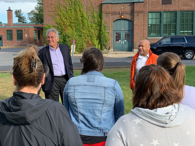 Pictured in the third photo at the North Syracuse Early Education Program’s Main Street School is Assemblymember Al Stirpe.