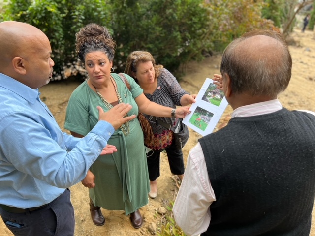 Pictured in the first photo are Speaker Heastie and Assemblymember Gina Sillitti touring Hurricane Ida damage in the Village of Manorhaven.